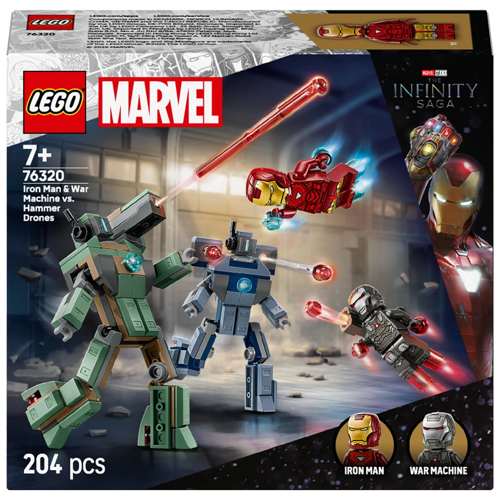 LEGO Marvel 76320 Iron Man War Machine vs Hammer Drones Set