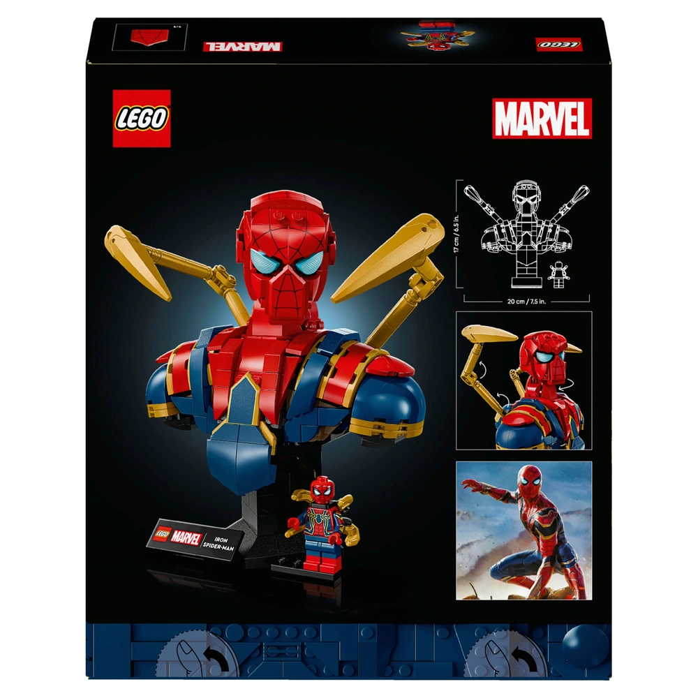 LEGO Marvel 76326 Iron Spider-Man Bust Set for Adults Smyths Toys UK