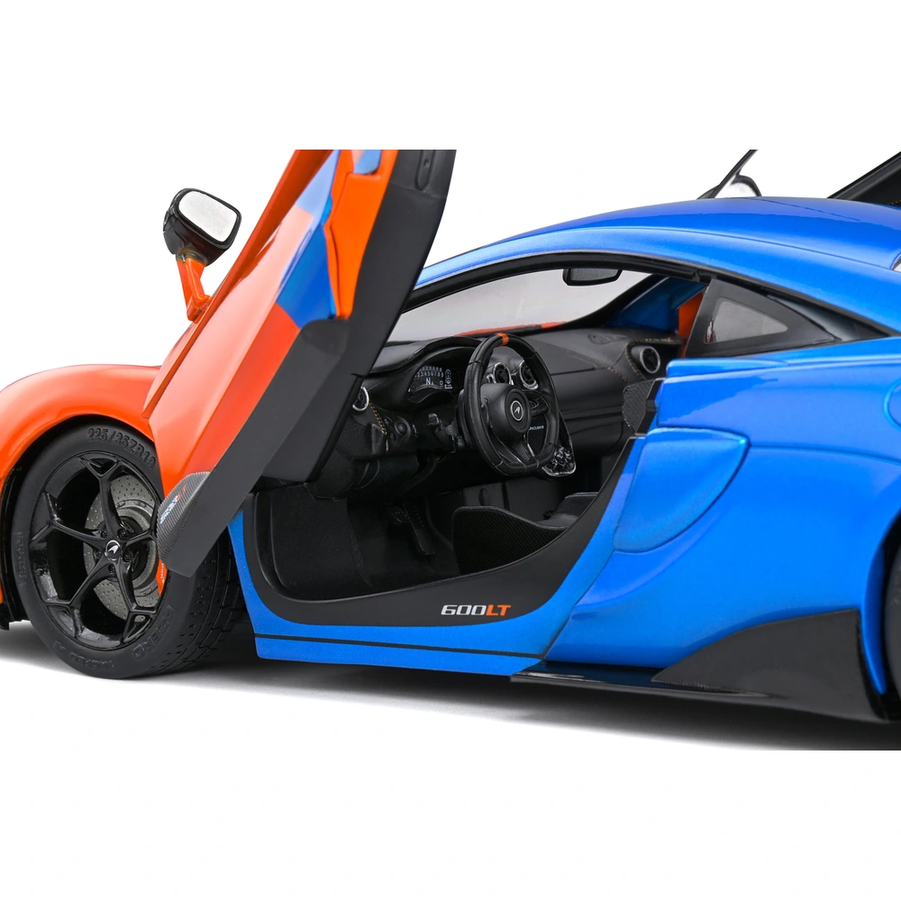 miniatura carrinho mclaren 600 LT liga RMZ coleção abre as portas
