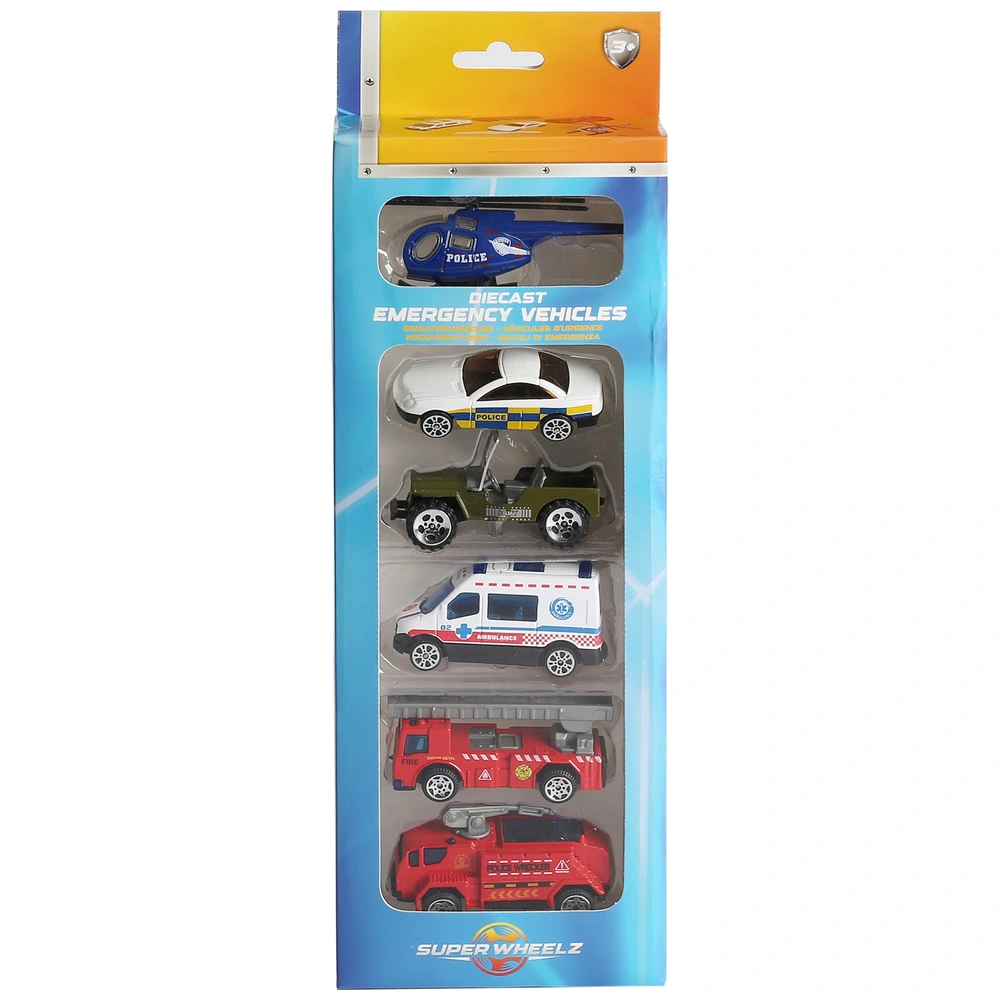 Super Wheelz Diecast Emergency 1:64 Scale 6 Pack | Smyths Toys UK