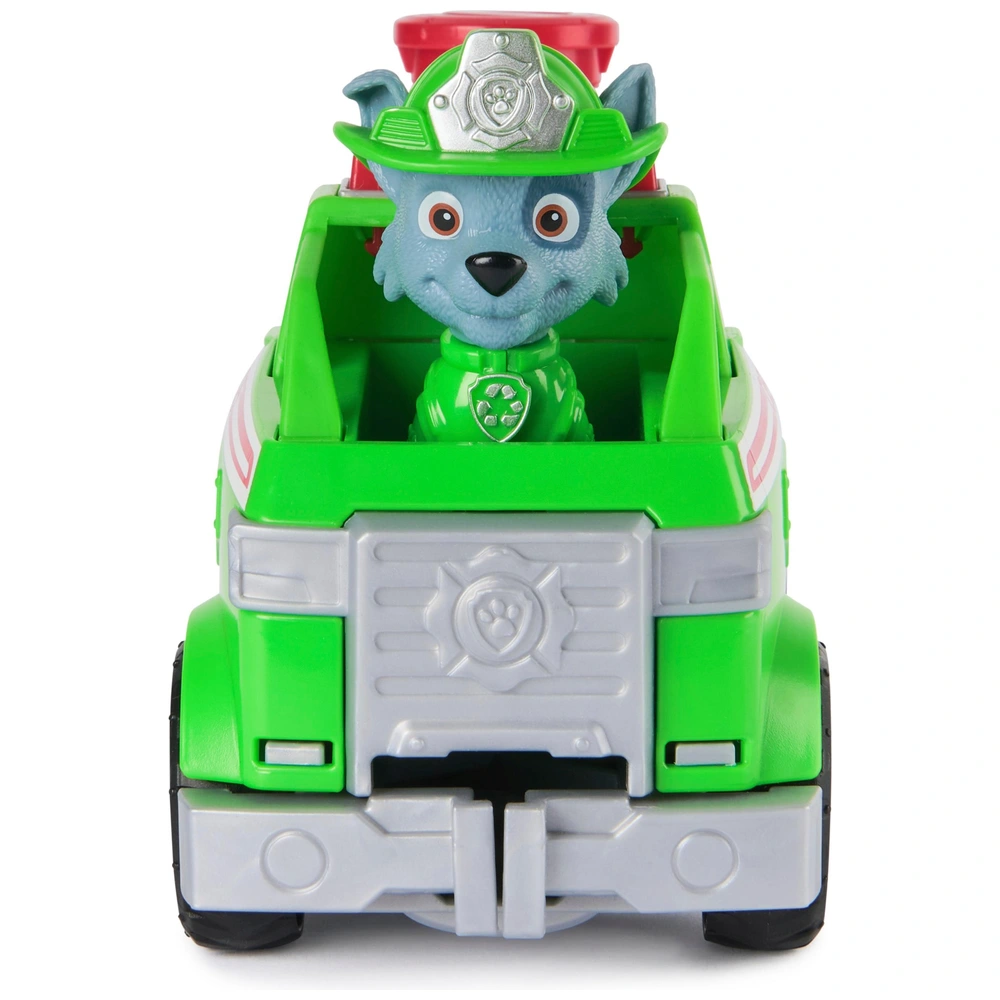 La Pat' Patrouille – Véhicule + Figurine Rocky (15 Cm) – Camion Recyclage Avec Fourche Fonctionnelle – Dès 3 Ans
