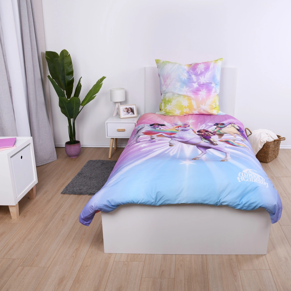 Herding SCHLEICH Bettwäsche-Set Bayala, Einhorn-Wendemotiv, 135x200 Cm + 80x80 Cm, Baumwolle