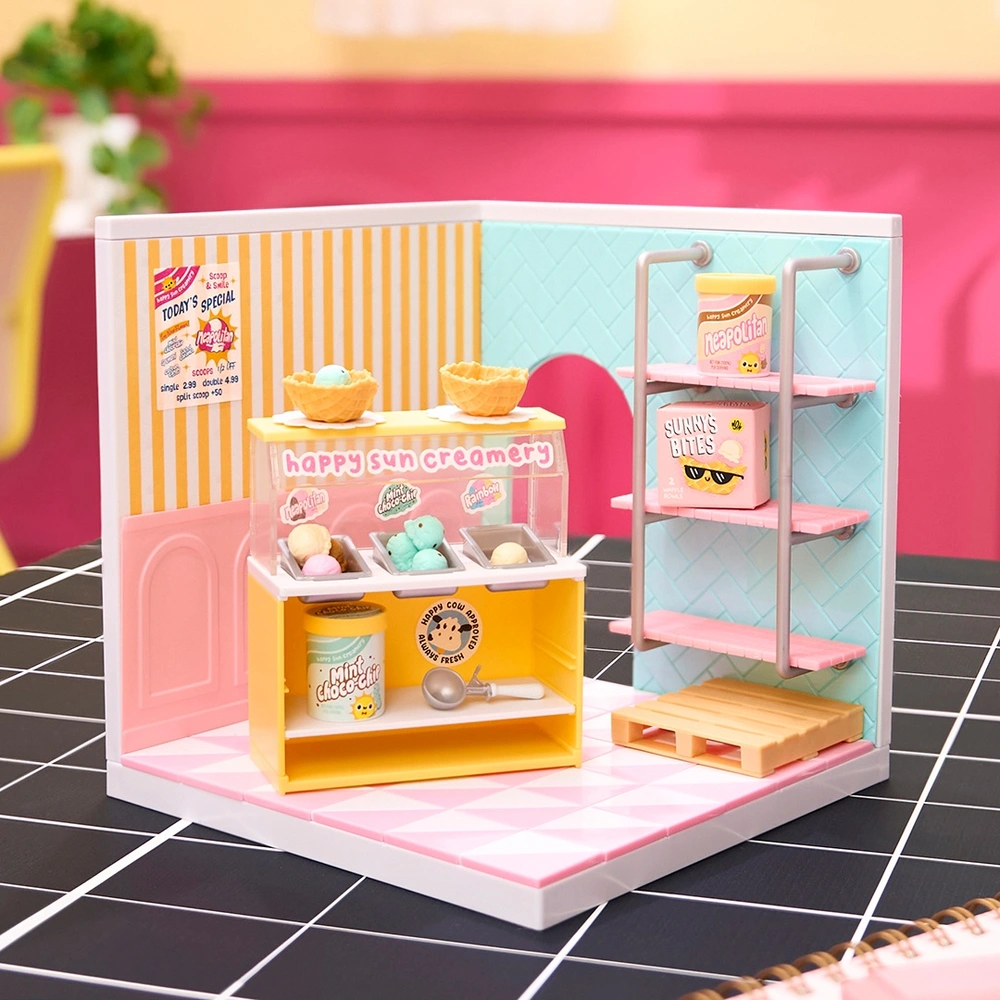 Bizak Mini World - Set Réfrigérateur Avec 4 Capsules Surprise, Mini Aliments Et Accessoires Glacés, Dès 6 Ans