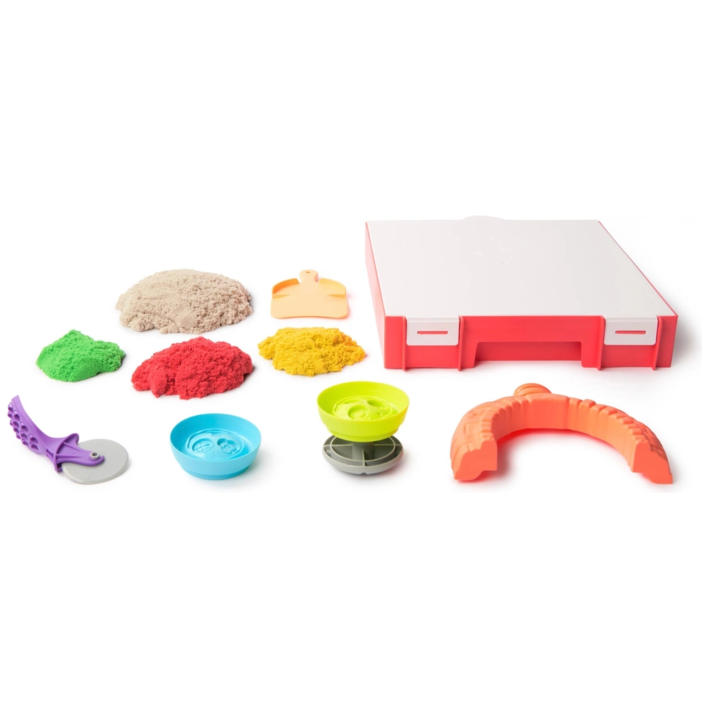 Kinetic Sand – Atelier Pizza Magique – 453 G De Sable Coloré, 4 Couleurs, 5 Outils – Jouet Sensoriel Dès 5 Ans