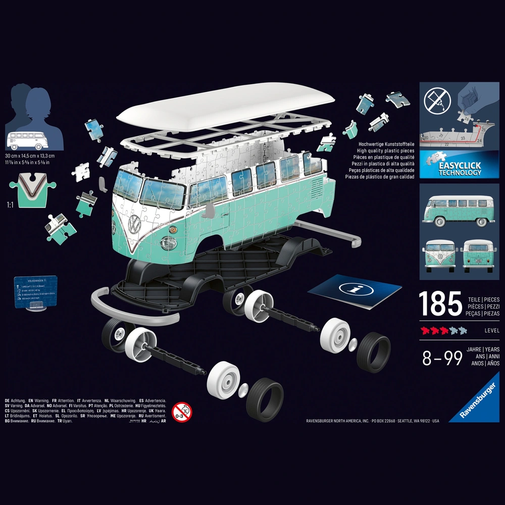 Ravensburger - Puzzle 3D Combi T1 Volkswagen Ravensburger - Puzzle 3D Combi T1 Volkswagen
