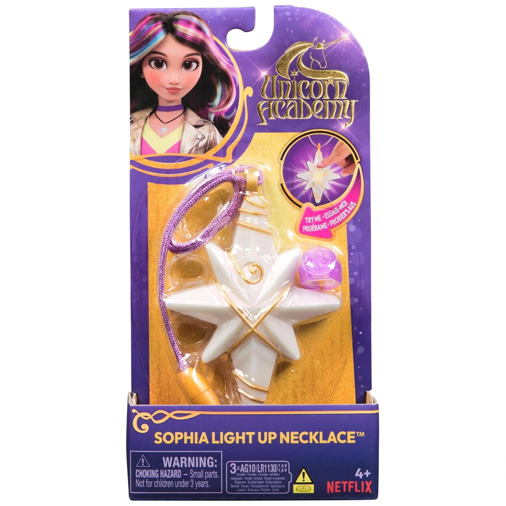 Collier Joy Toy Unicorn Academy – 2 Breloques Sophia & Wildstar – Scintillant – Longueur Enfant – Cadeau Fan