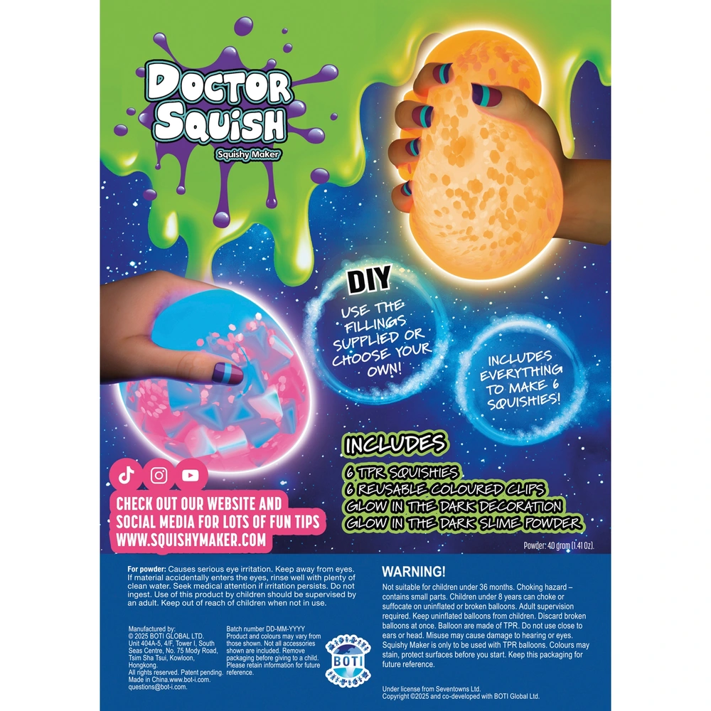 Doctor Squish Squishy Maker Neon Glow It Refill Pack Smyths Toys