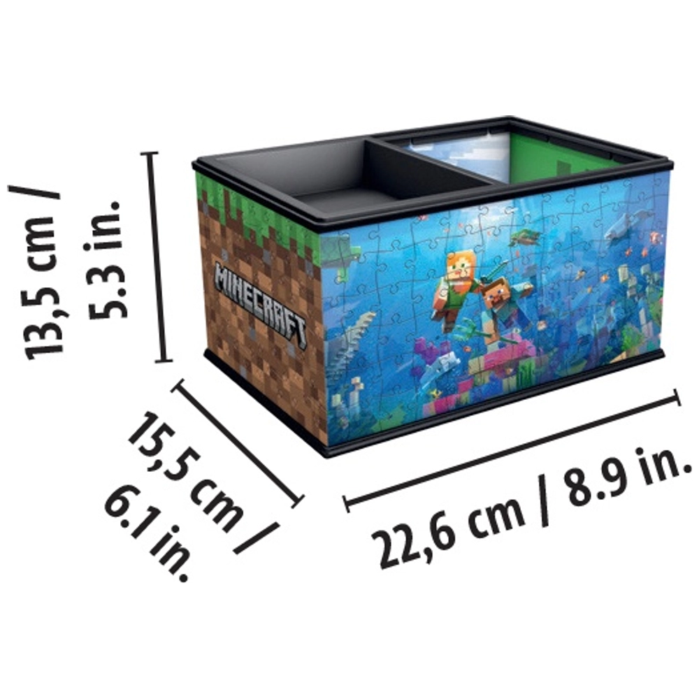 Minecraft 3D Puzzle Organizer Storage Box 216 Pieces Smyths Toys