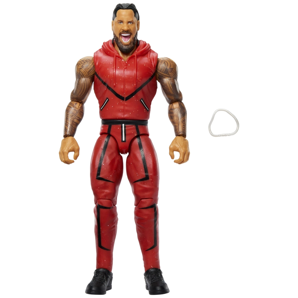 Mattel WWE Elite-actiefiguur en accessoires, Serie #106 Jey USO 6 in verzamelobject met 25 scharnierpunten en verwisselbare handen