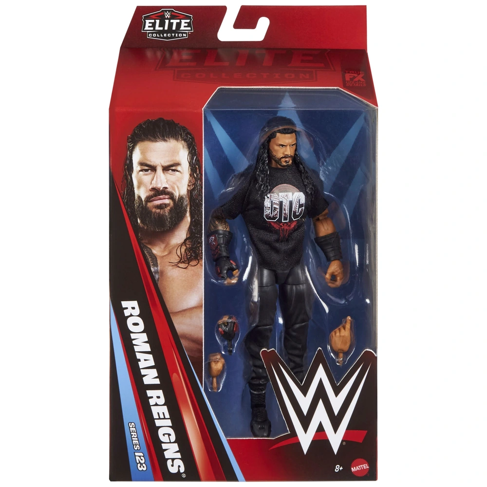 Mattel WWE Elite Roman Reigns Actionfigur Serie 123 – 15cm Mit 25 Bewegungspunkten