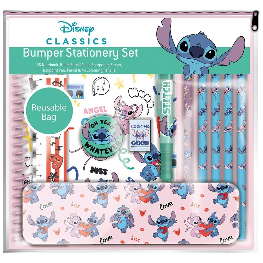 Set De 6 Stylos Gel Stitch Avec Trousse Pailletée - Papeterie Fille, Cadeau Anniversaire Enfant 6-10 Ans