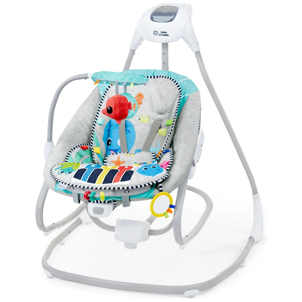 Baby Einstein Kick to it 4-in-1 Baby-Schaukel & Wippe mit Licht, Musik und  Vibration