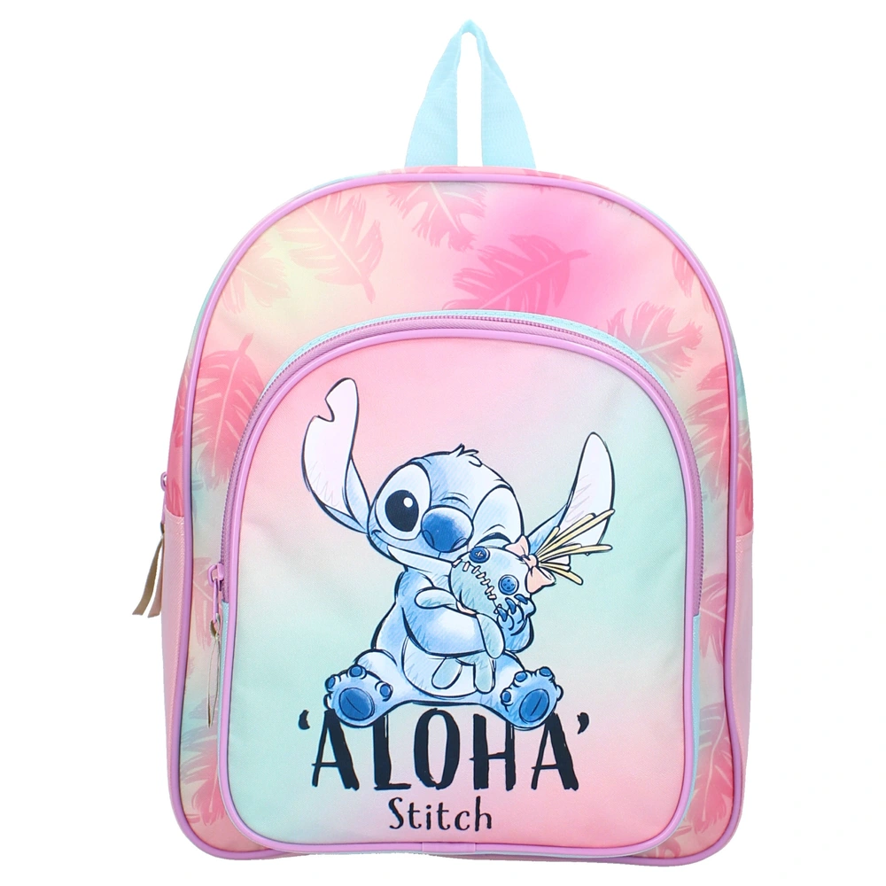Sac à Dos Scolaire Stitch Rose Avec Chariot – Double Compartiment, 44x30x20cm | Roues Pivotantes, Protection Latérale, Pour Enfant