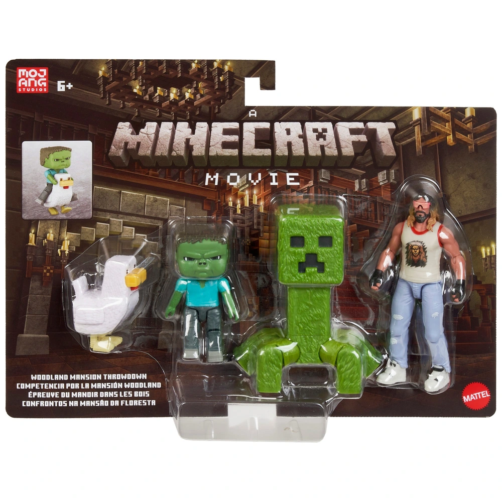 Mattel Minecraft Coffret Rencontres à La Surface - 4 Figurines + Accessoires Film Minecraft