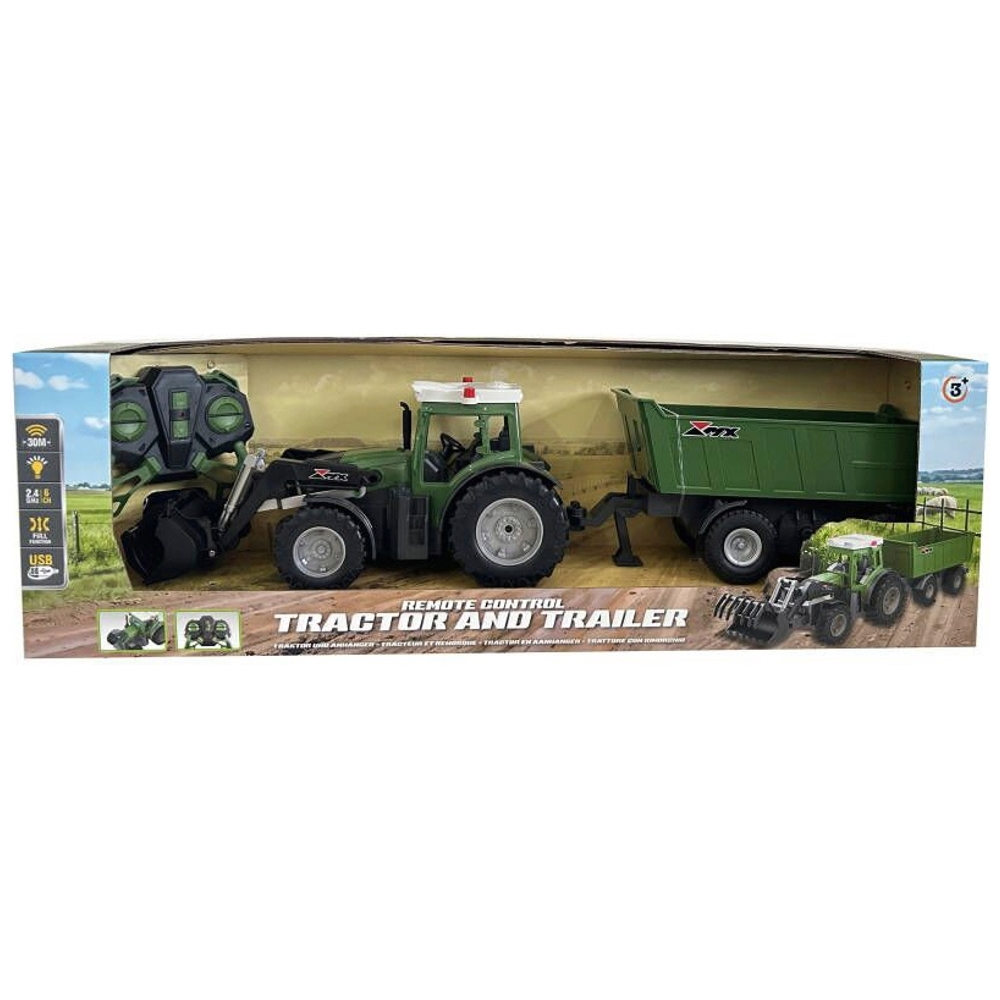 Tracteur Télécommandé, Voiture Télécommandée à Partir De 3 4 5 Ans Tracteur Jouet A Partir De 3 Ans Tracteur Rc Avec Teleco Amz B