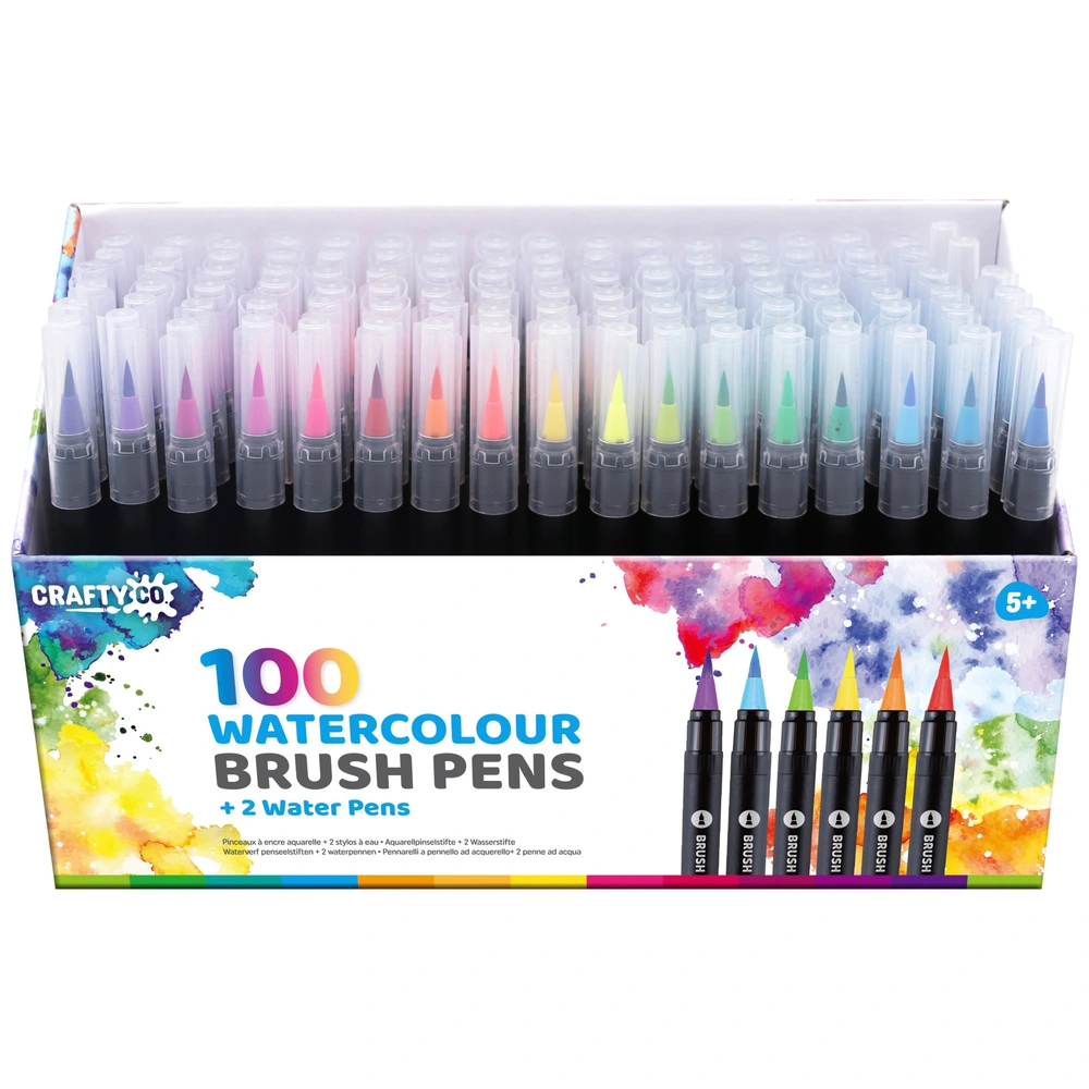 Crafty Watercolour Brush and Water Pen Set 102 Piece Smyths
