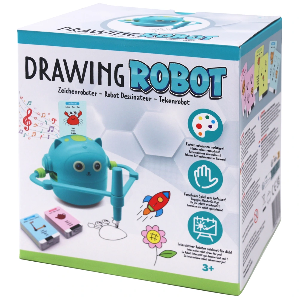 Kosinso Robot Dessinateur Enfant - Dessine Automatiquement Avec 100 Cartes Et 12 Stylos Couleurs