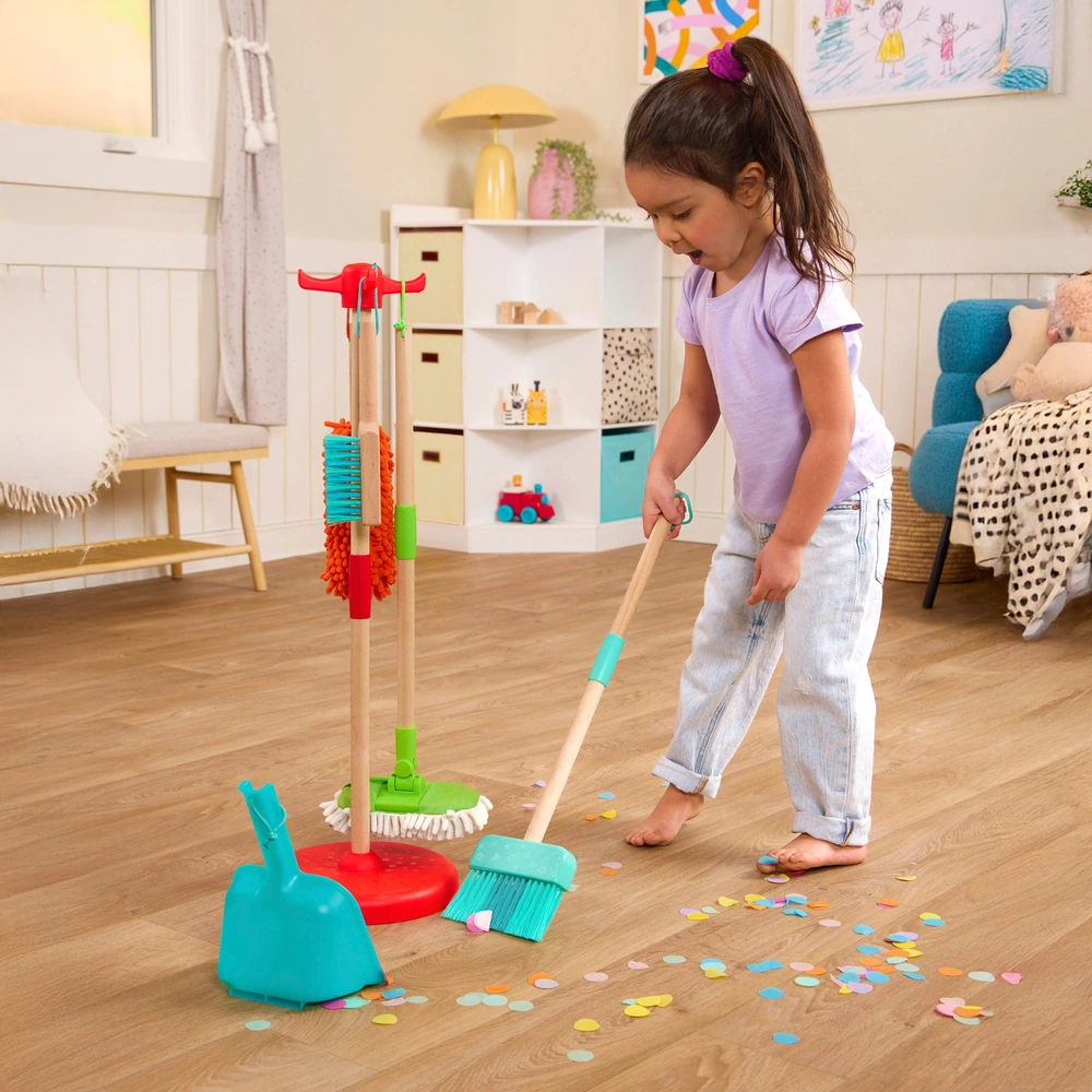 Set De Limpieza De Madera Battat – Juguete Educativo De Imitación Para Niños, Fomenta La Creatividad Y Las Habilidades Domésticas