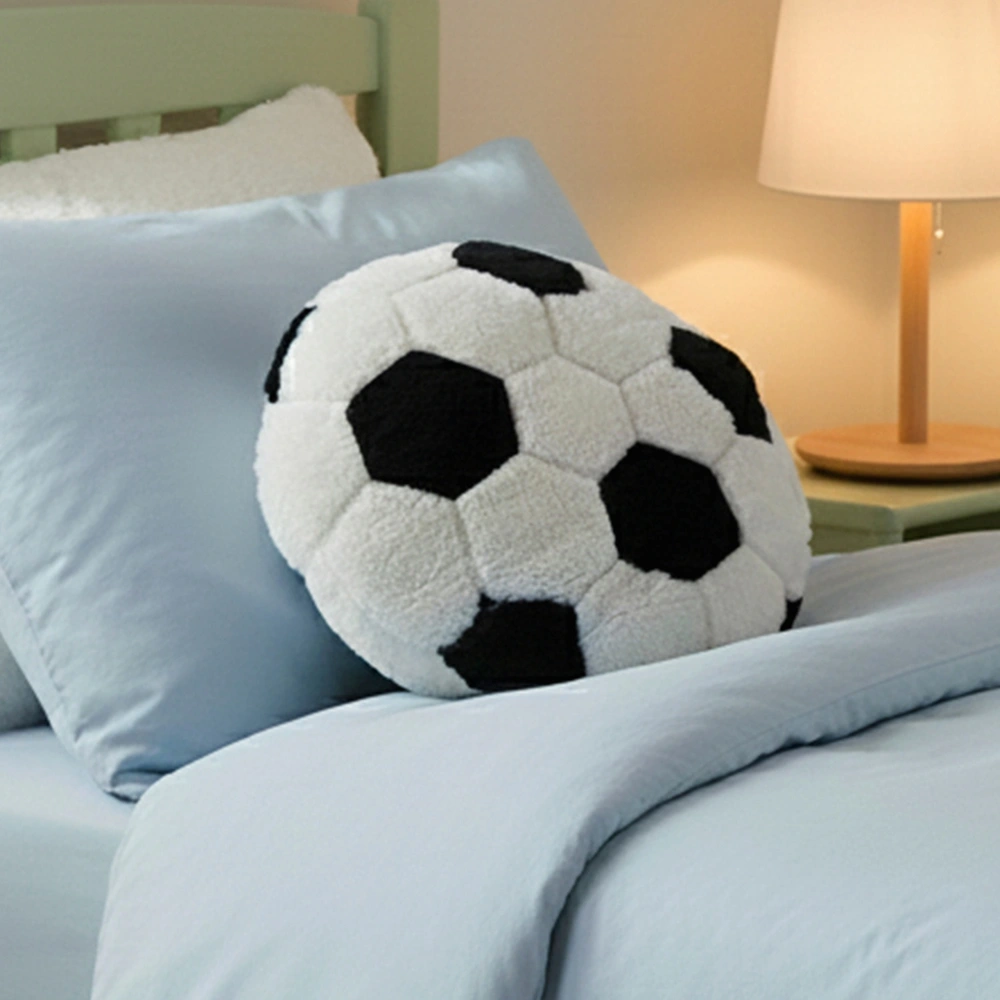 JIAHG Cuscino di peluche da calcio, 45 x 45 cm, per la cameretta dei bambini, idea regalo per gli amanti del calcio
