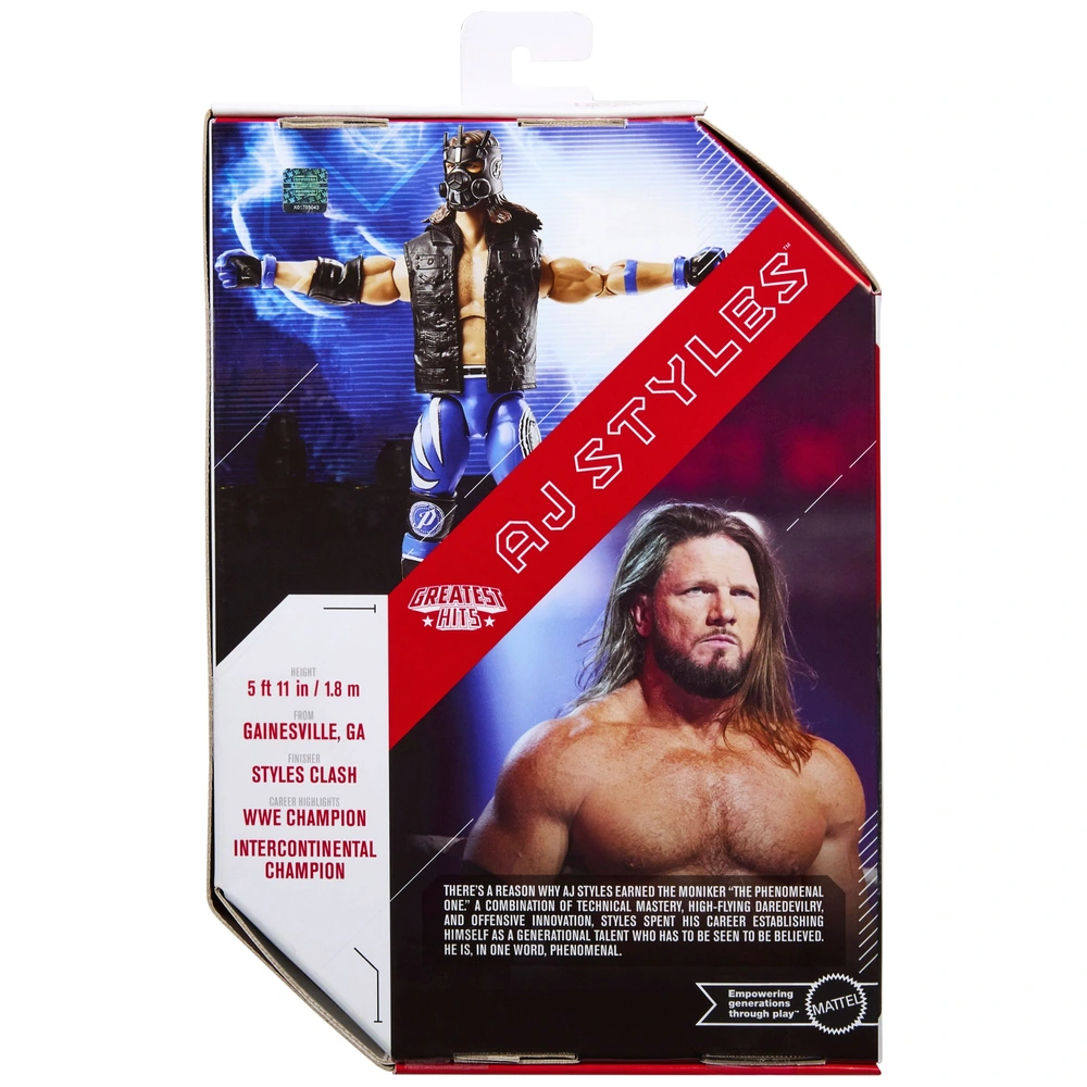 Action Figure WWE AJ Styles 15 Cm – Mattel DXJ31, Superstar Del Ring, Articolata E Dettagliata