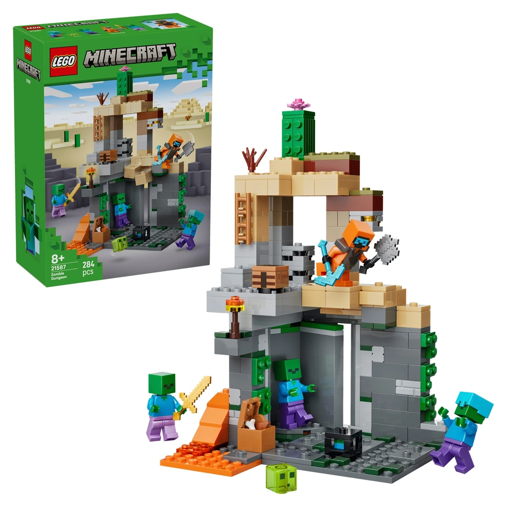 LEGO Minecraft 21587 Zombie Dungeon Set Smyths Toys UK