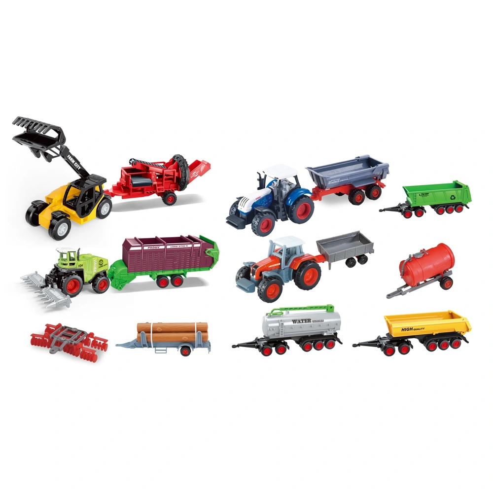 Miniature Coffret de la ferme avec un personnage , un tracteur et ensileuse , un