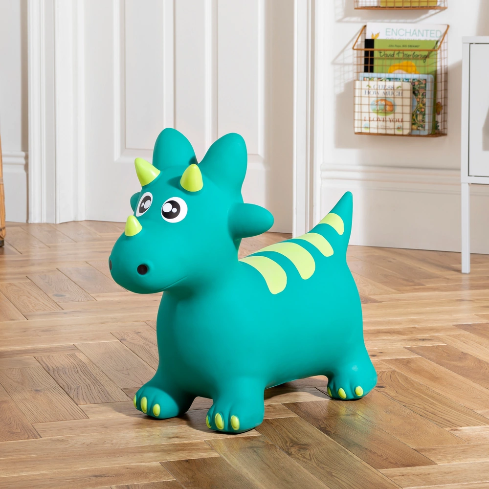QUUT Hoppi Dino – Sauteur Gonflable En Forme De Dinosaure, Vert Jardin, Pompe Incluse, Dès 18 Mois