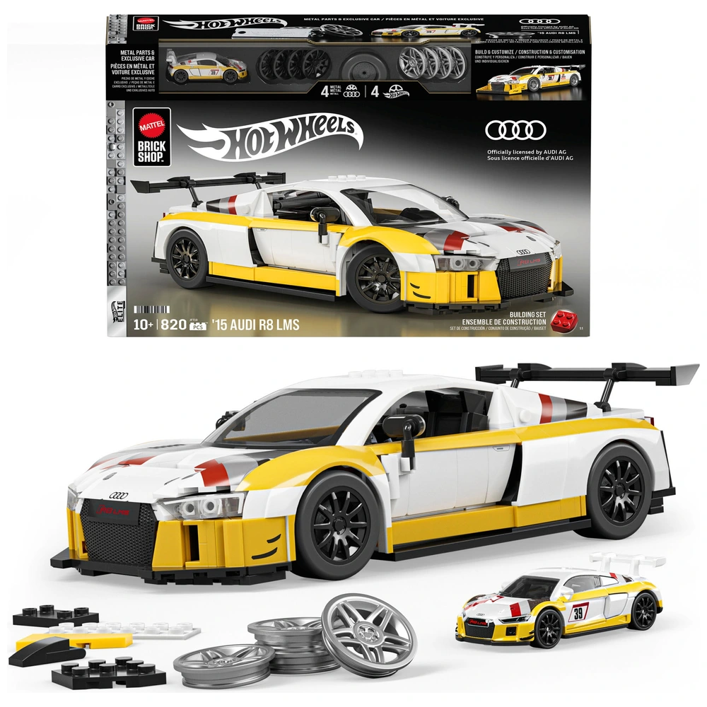 Mattel Brick Shop Hot Wheels Elite Audi R8 LMS Building Set