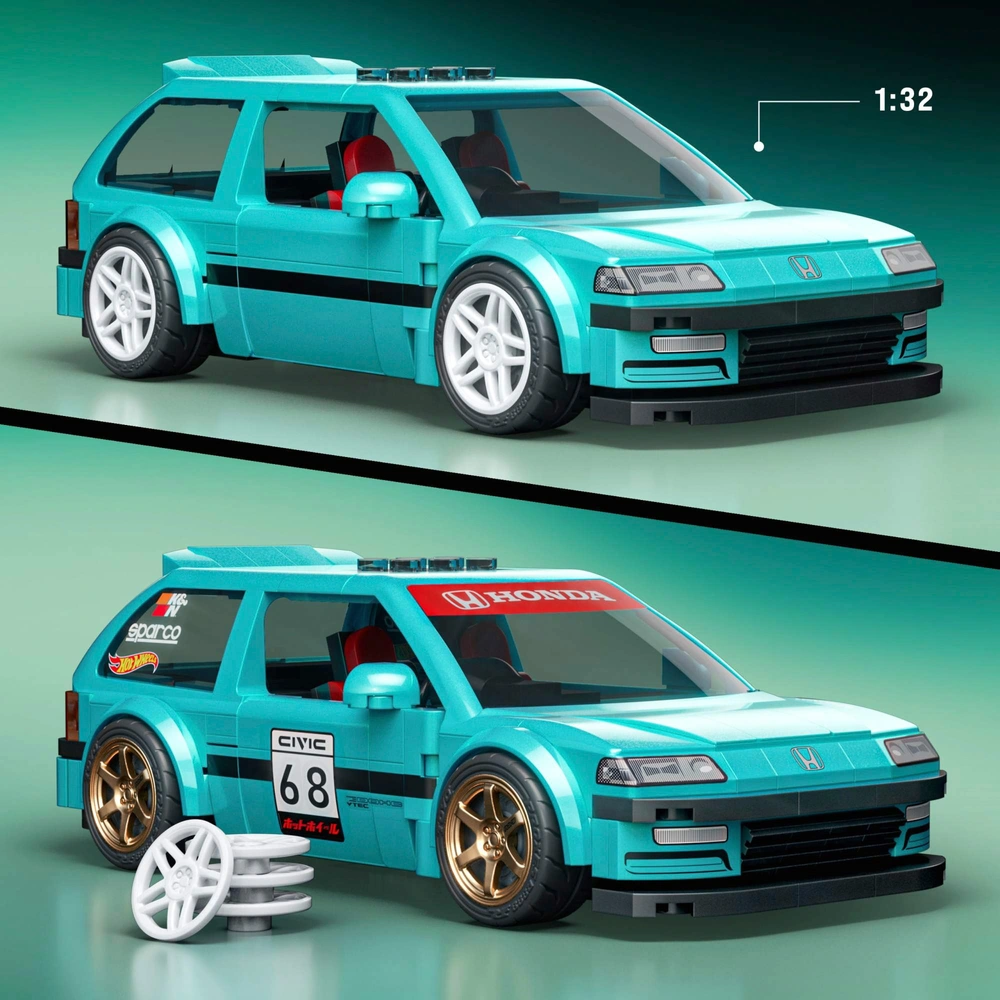 Mattel Brick Shop Hot Wheels Speed Series Custom '90 Honda Civic