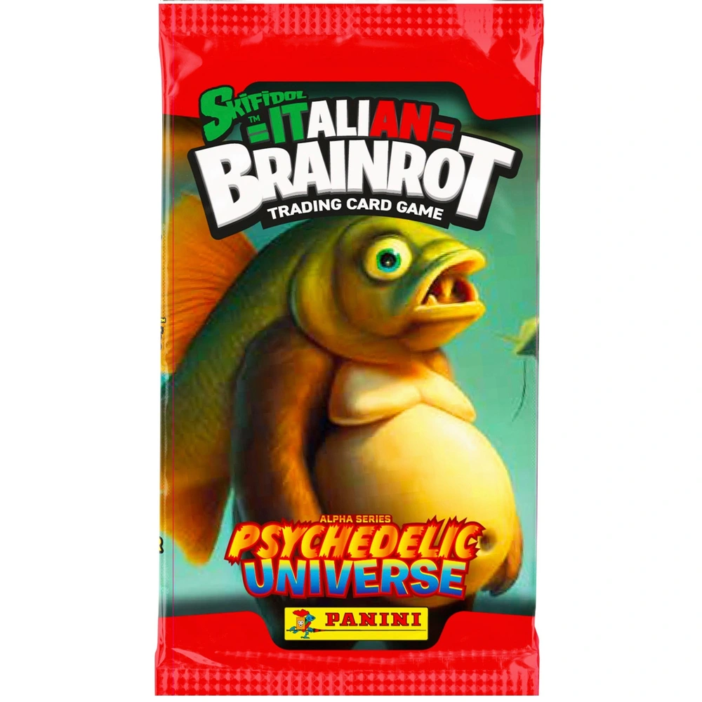Skifidol Italian Brainrot - Boîte De 24 Boosters De Cartes à Collectionner (12 Cartes + 2 Dorées Par Booster) - Jeu En Anglais Pour Enfants Et Adultes