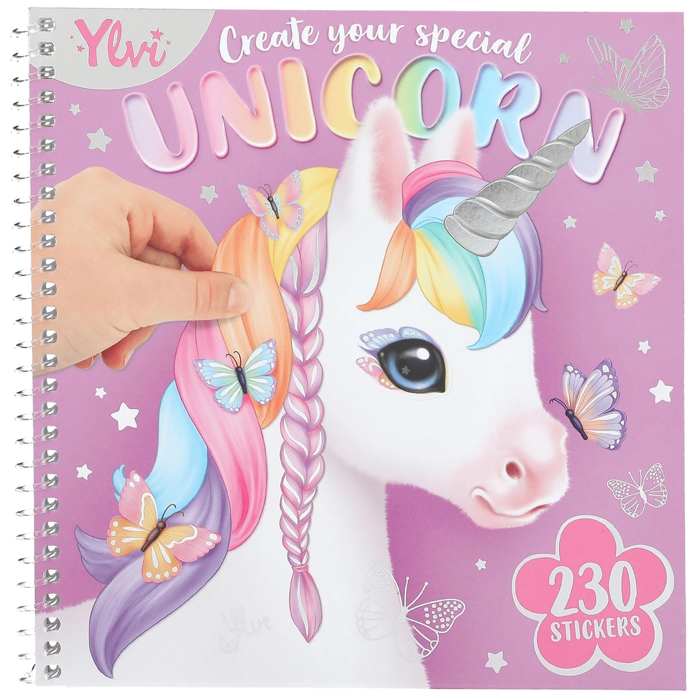 Depesche Ylvi Create Your Unicorn World Sticker Book - 20 Background Pages + 6 Sticker Sheets (Glitter, Foam, Silver), 24.5x18 Cm - View #13