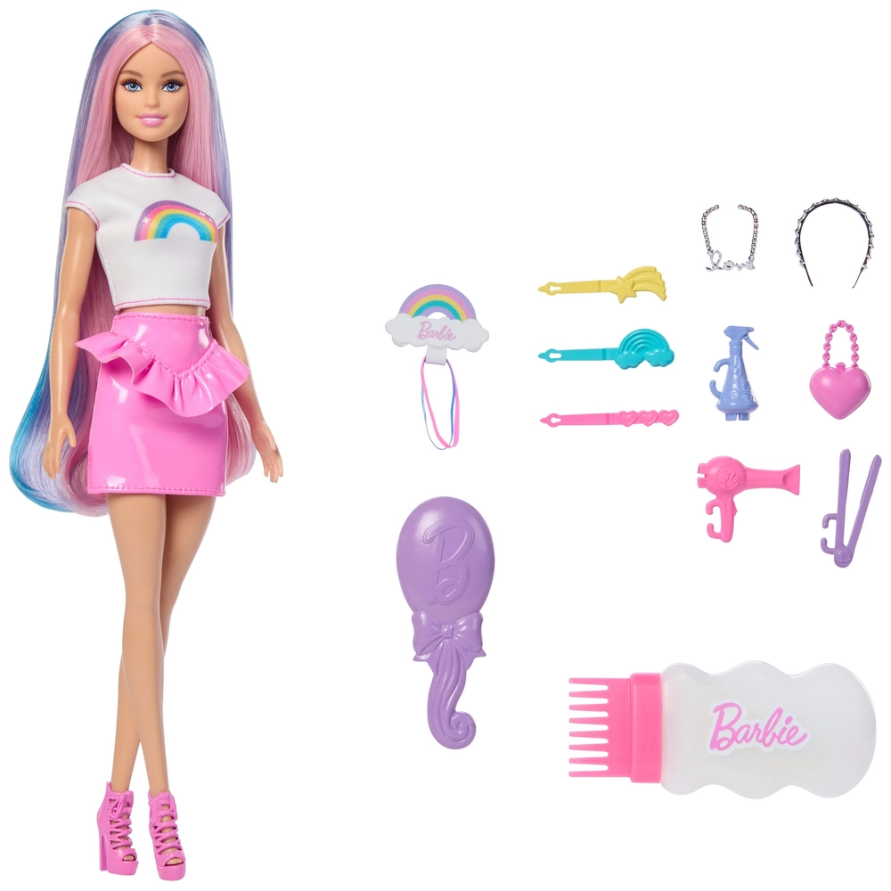 Acheter Barbie Cheveux Arc-en-ciel Magique avec accessoires