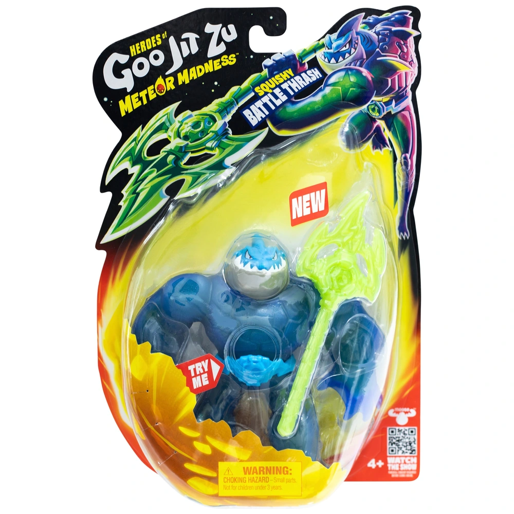 Heroes Of Goo Jit Zu Meteor Madness - Action Figure Blazagon Elastico Con Imbottitura Scrunchy Goo E Guanto Da Battaglia