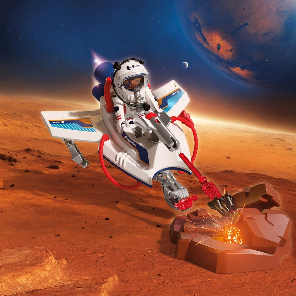 PLAYMOBIL Space ESA Weltraumgleiter 72013 - Astronautin Mit Schussfunktion, Greifarm & Kristallen Für Kinder Ab 4 Jahren