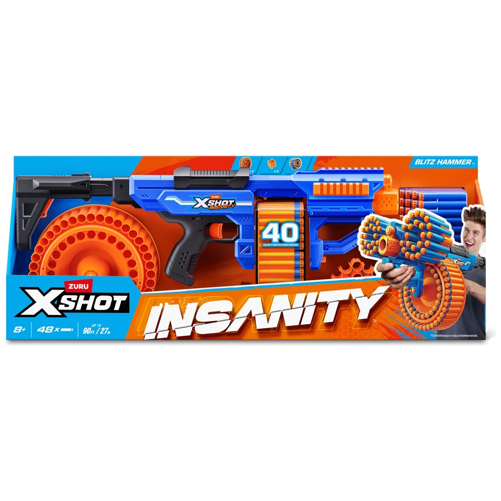 XSHOT Blaster Insanity Blitz Hammer mit 48 Pfeilen | Smyths Toys
