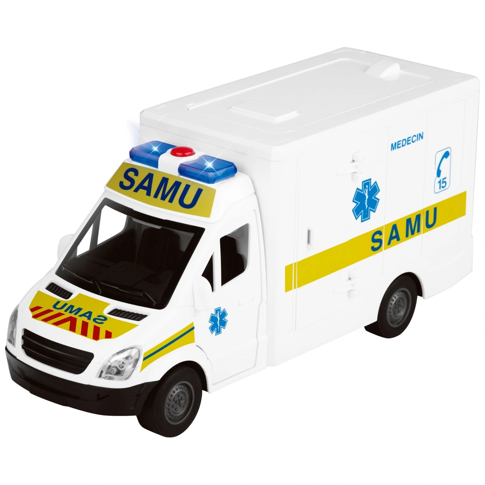 Jouet Ambulance De Sauvetage Avec Sons Et Lumières - Véhicule D'Urgence PP 27cm Avec Civière, Parfait Pour Enfants