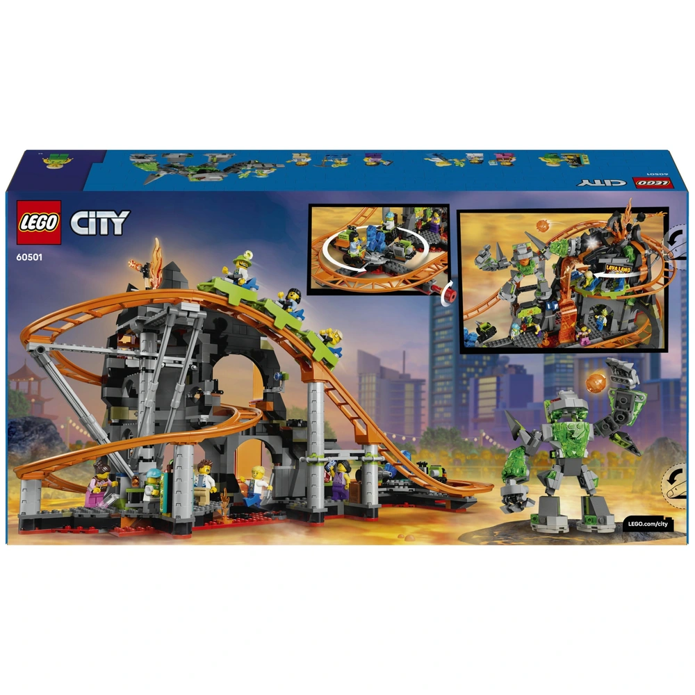 LEGO City 60501 Lava Land Achtbaanpark Set | Smyths Toys Nederland