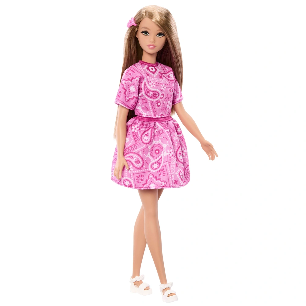 Barbie Fashionistas Doll Pink Paisley Dress | Smyths Toys UK