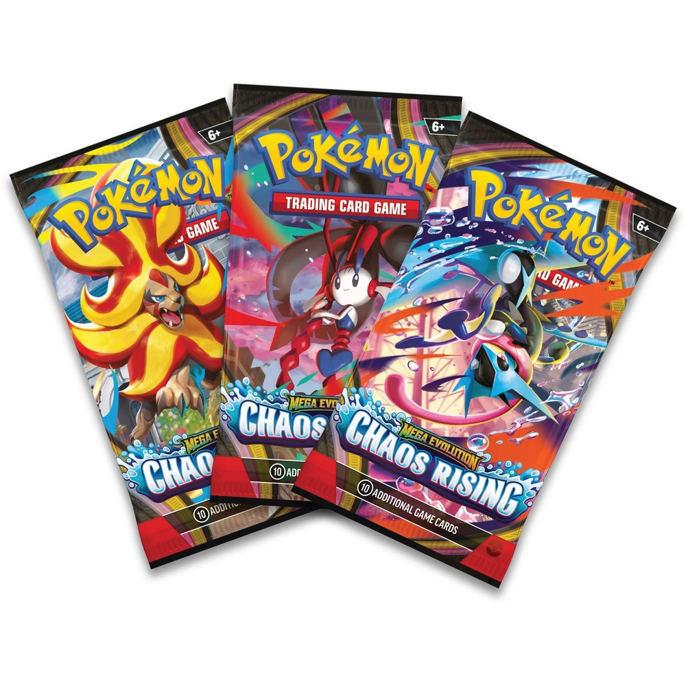 Pokmon Trading Card Game (TCG): Mega Evolution Chaos Rising Booster 3 Pack | Smyths Toys UK Pokmon Trading Card Game (TCG): Mega Evolution Chaos Rising Booster 3 Pack | Smyths Toys UK