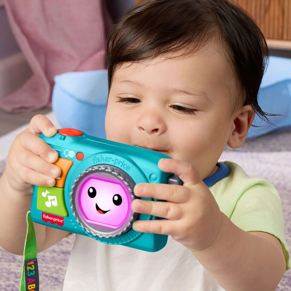 Fisher-Price Jouet Musical Rires Et Éveil Mes Premières Clés D'Activité Avec Jouet Dentition Et Miroir, 4 Activités, 20 Chansons Et Plus, Jouet Bébé, Dès 6 Mois, Anglais UK+Française+Allemande, HXF50