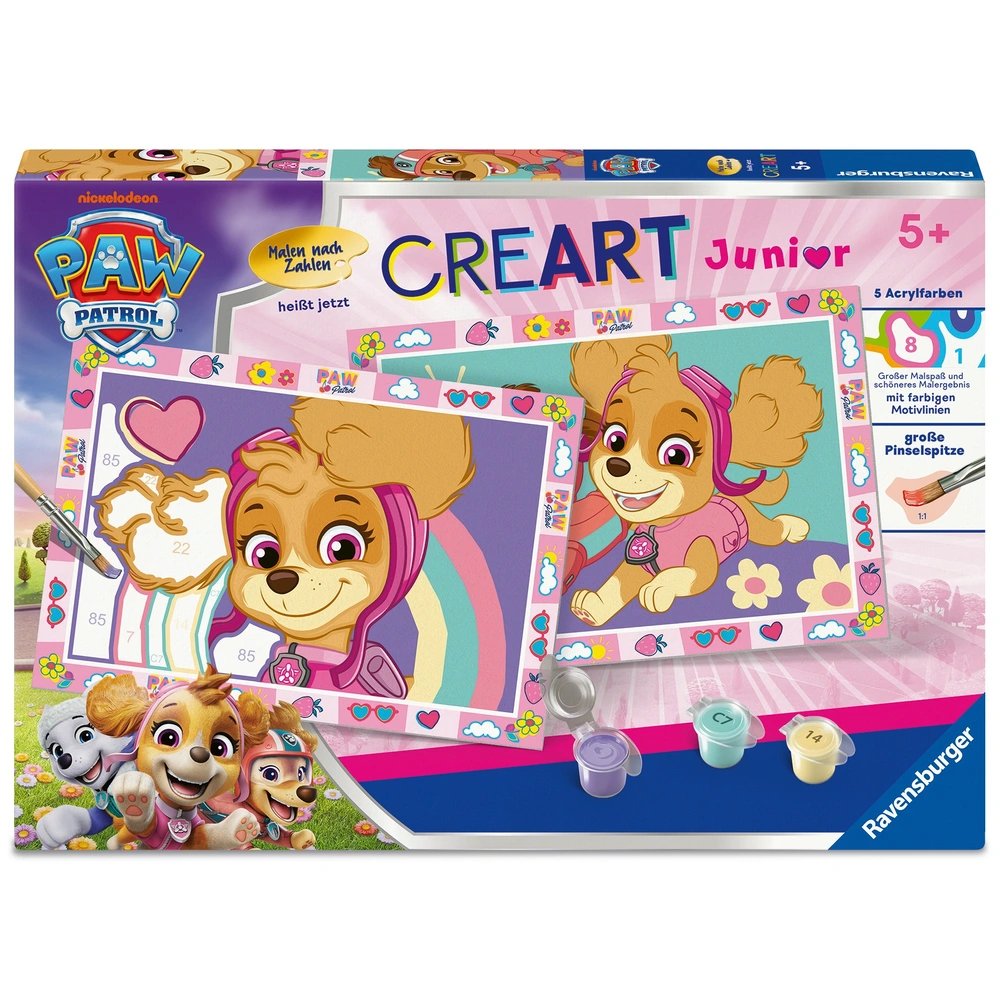 CreArt Junior Malen nach Zahlen mit Skye und Liberty von PAW Patrol