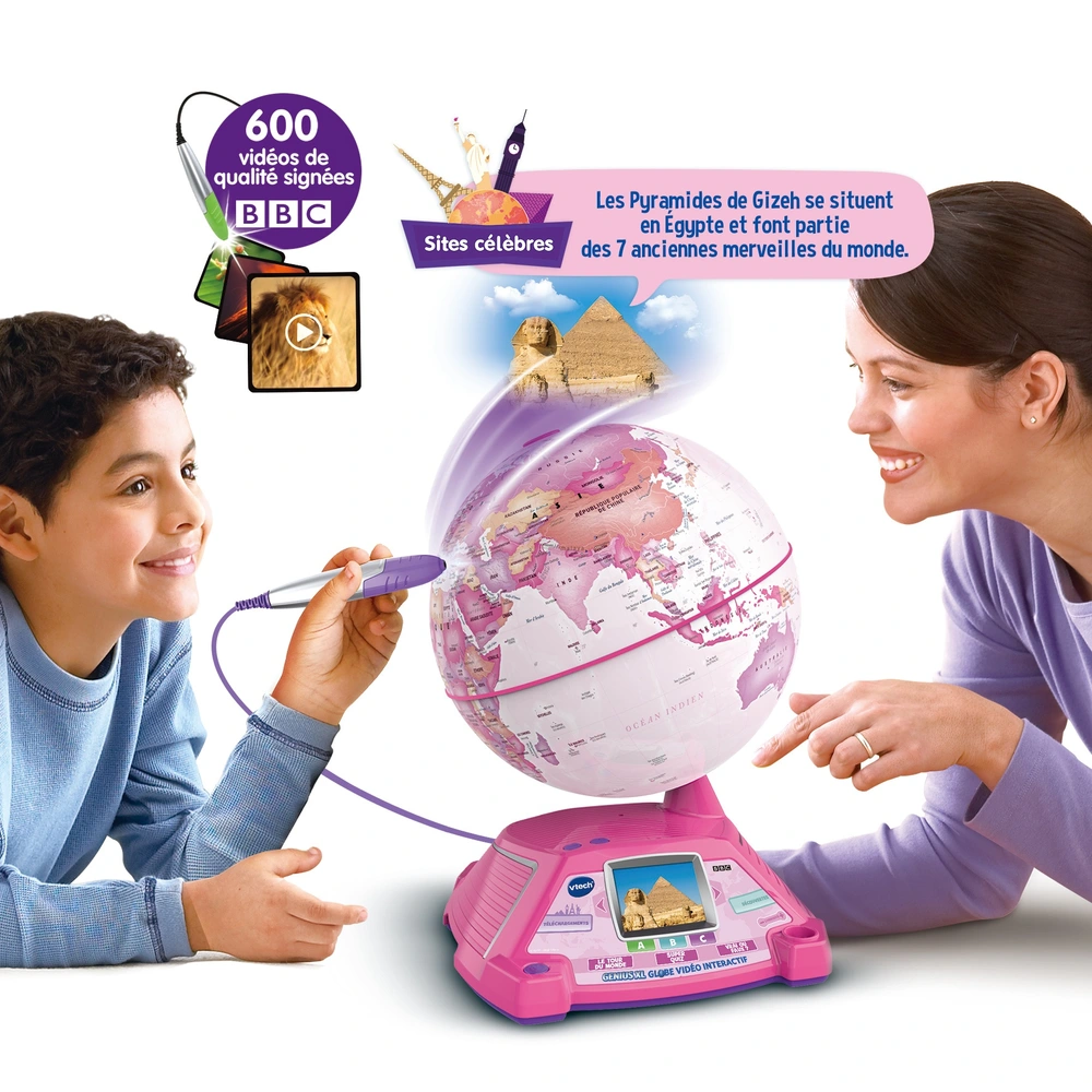 VTech Genius XL - Globe Vidéo interactif avec écran vidéo électronique