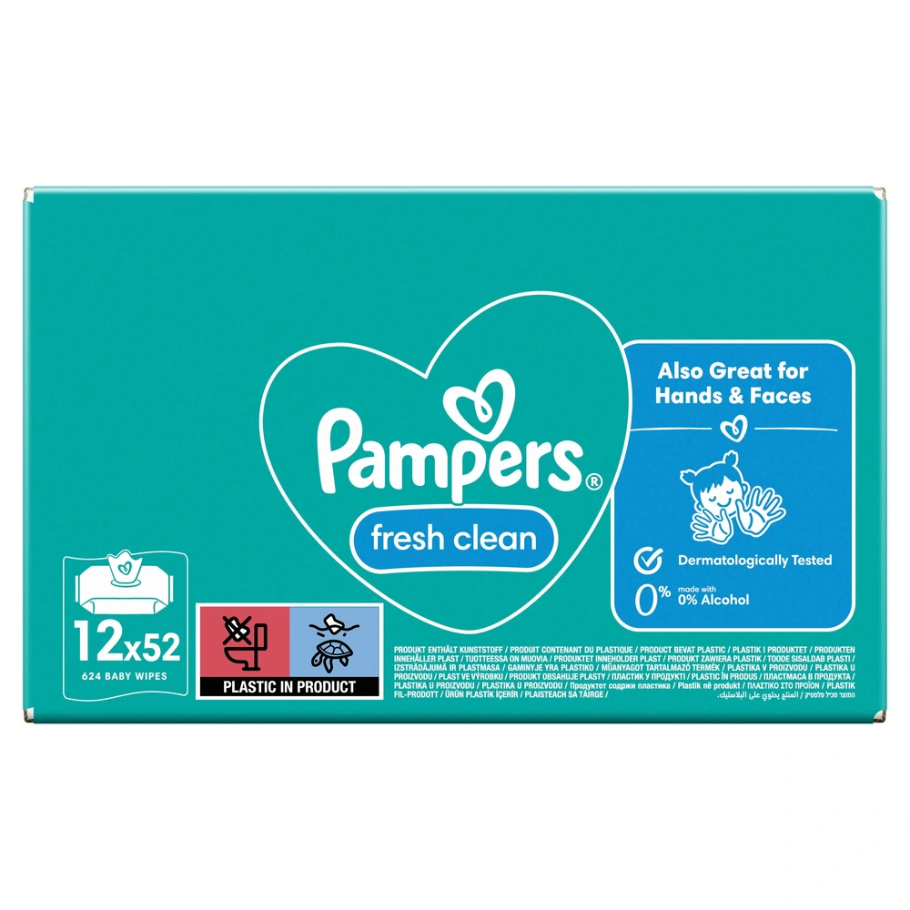 Pampers Feuchttücher Fresh Clean Einmalwaschlappen Gigapack 12x52