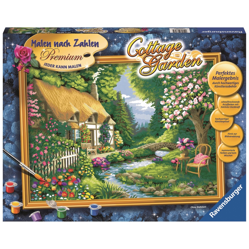 Ravensburger Malen nach Zahlen Premium: Cottage Garden | Smyths Toys