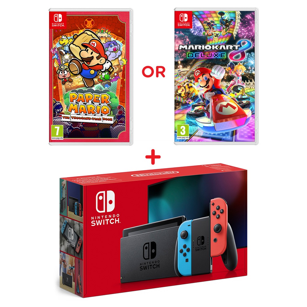 A Nintendo Switch and a Bunch of Super Mario Game Items · Free Stock Photo