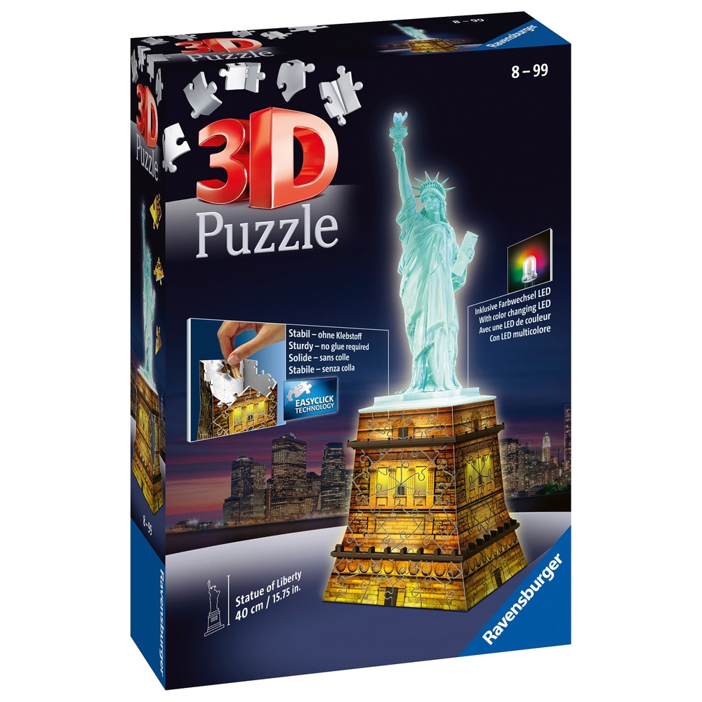 Ravensburger 3D Puzzle Night Edition Freiheitsstatue Bei Nacht 108 