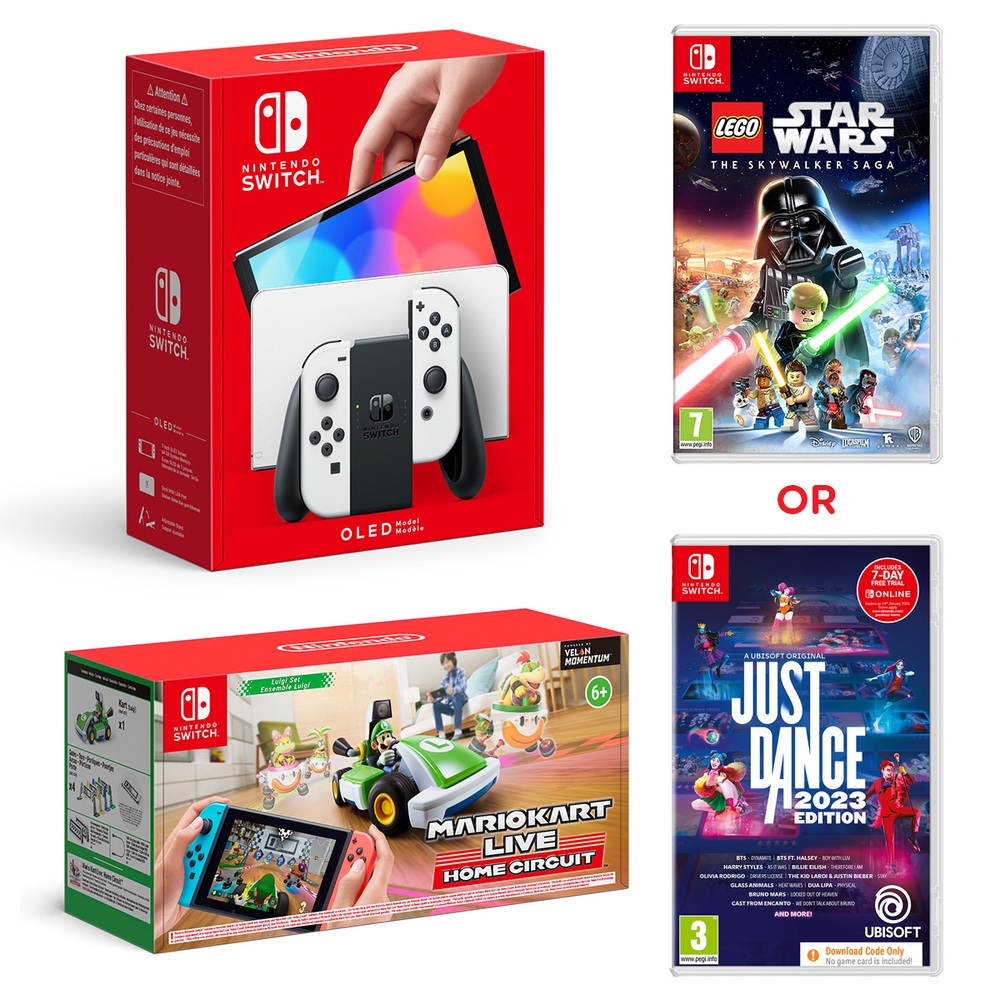 Nintendo Switch OLED White & Mario Kart Live: Home Circuit Luigi & Select  Game | Smyths Toys UK