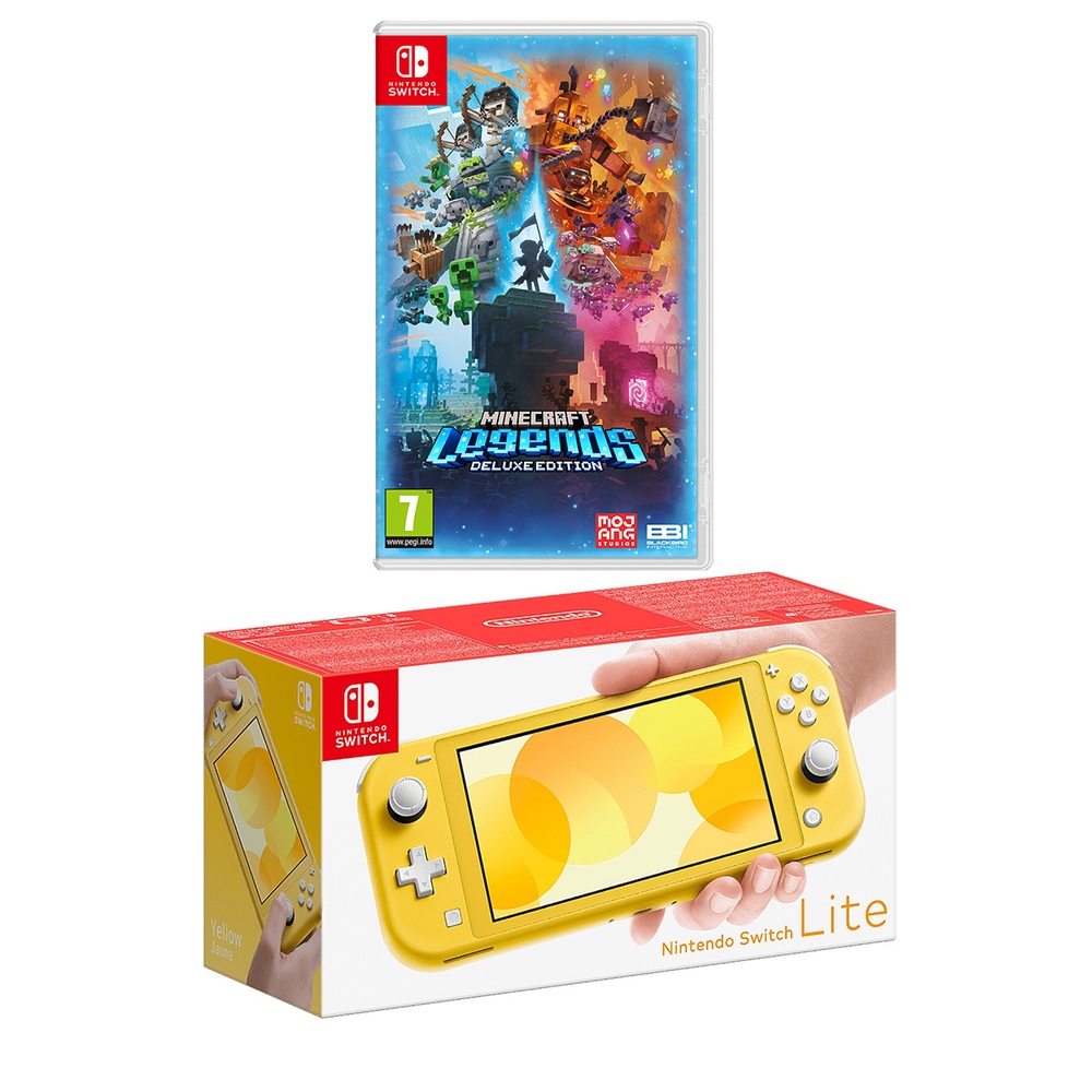 Nintendo Switch Lite (Yellow) & Minecraft Legends Deluxe Edition 