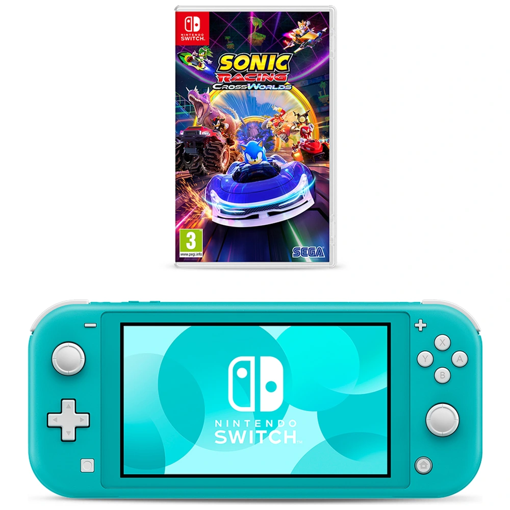 Nintendo Switch Lite Turquoise & Sonic Racing: CrossWorlds