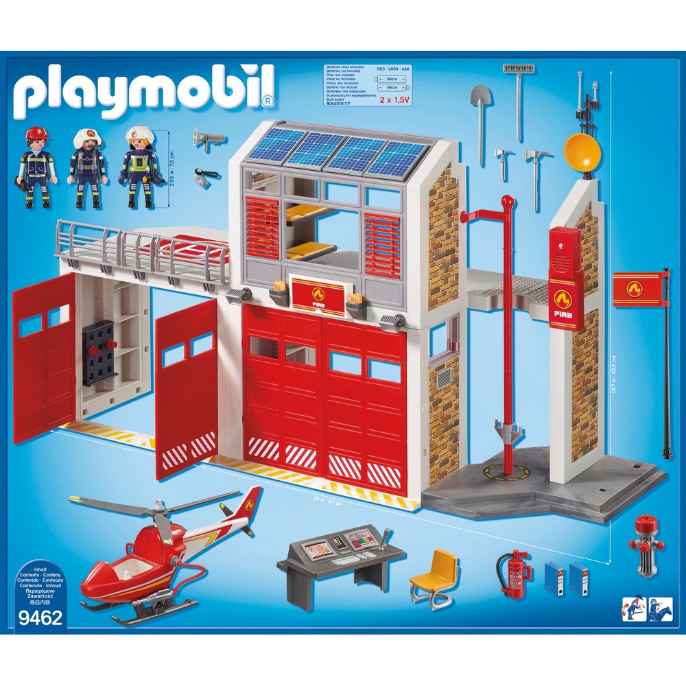 Rubie's-déguisement officiel - Playmobil - Jeu de Construction Caserne de  Pompiers- 6777